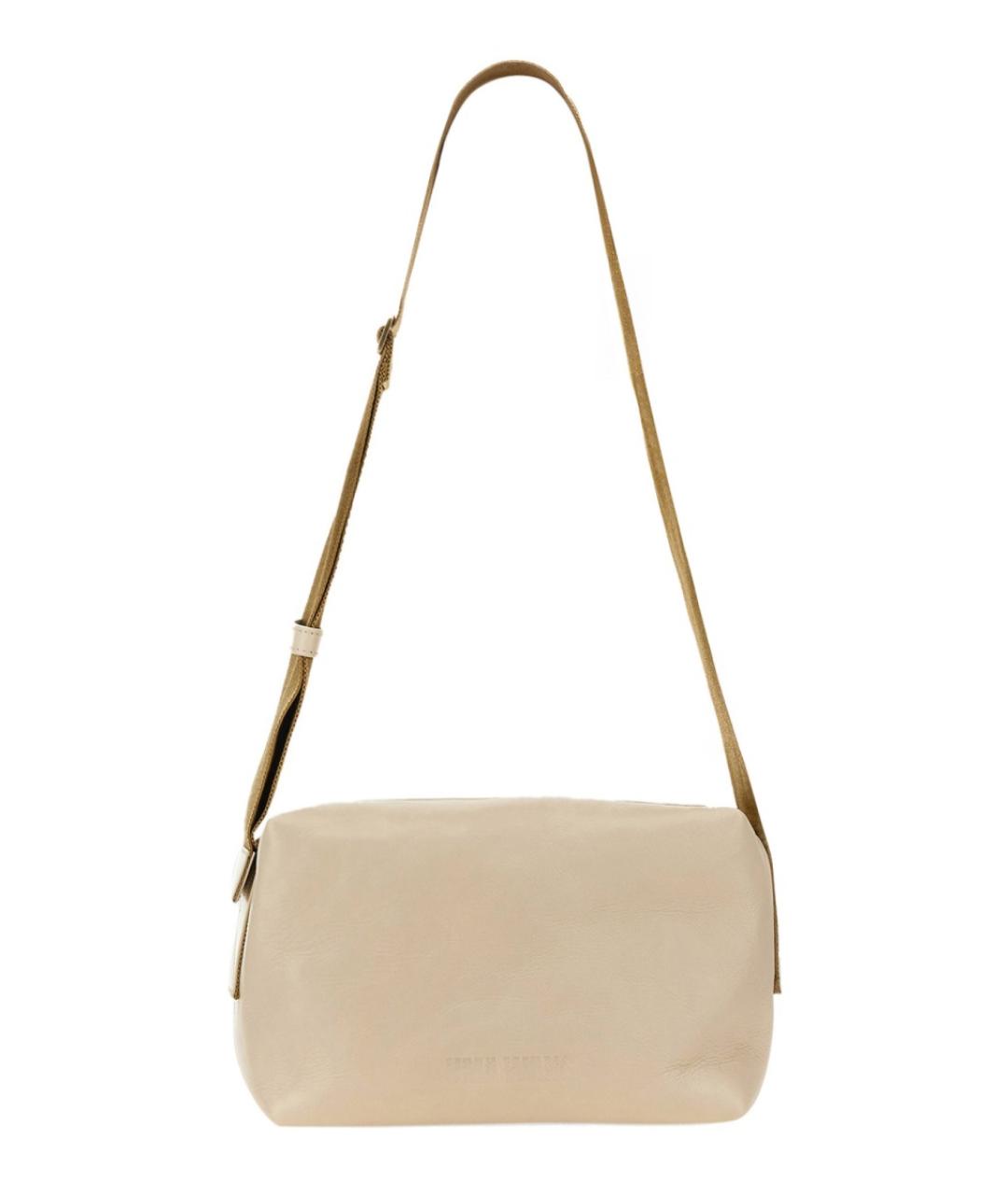 UMA WANG Бежевая кожаная сумка через плечо, фото 1