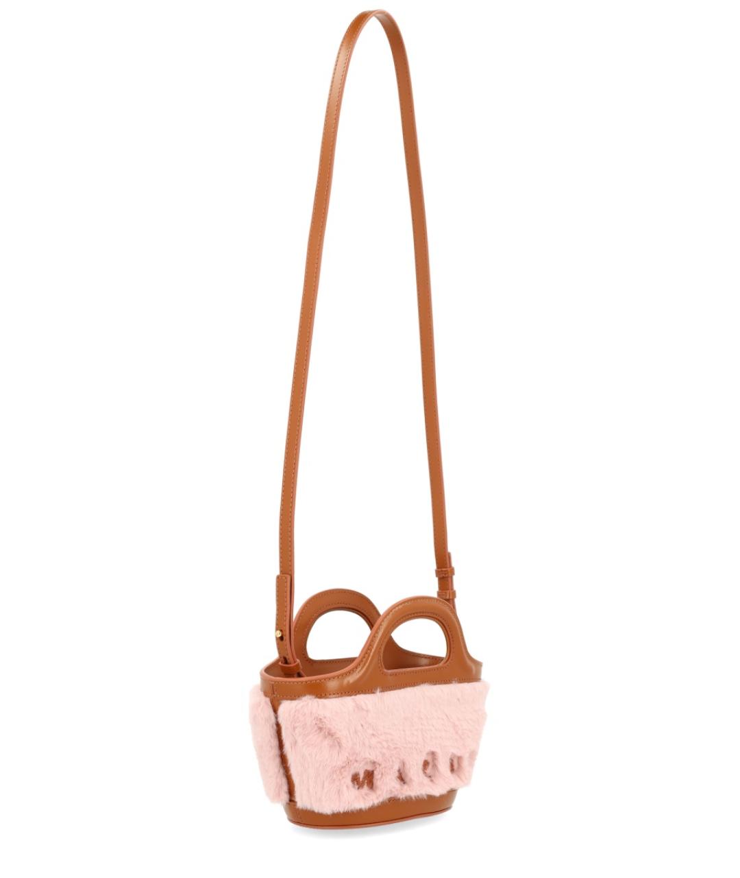 MARNI Розовая синтетическая сумка тоут, фото 2