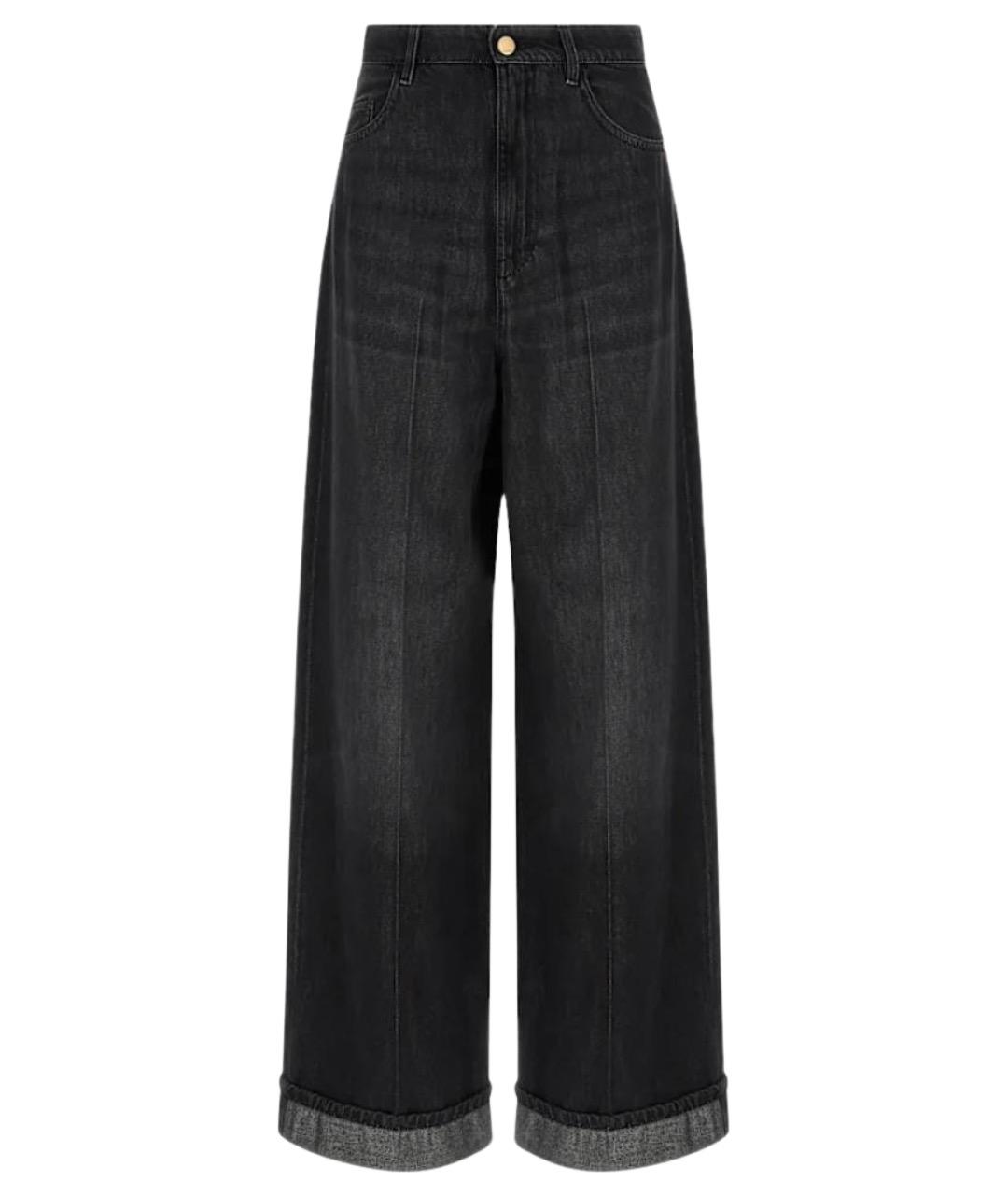 'S MAX MARA Черные хлопковые прямые брюки, фото 1