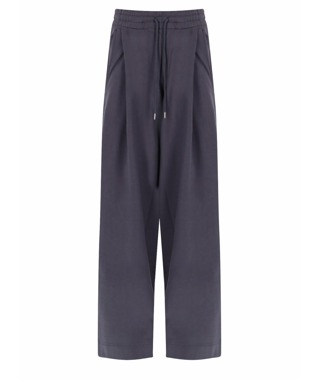 DRIES VAN NOTEN Серые хлопковые прямые брюки, фото 1