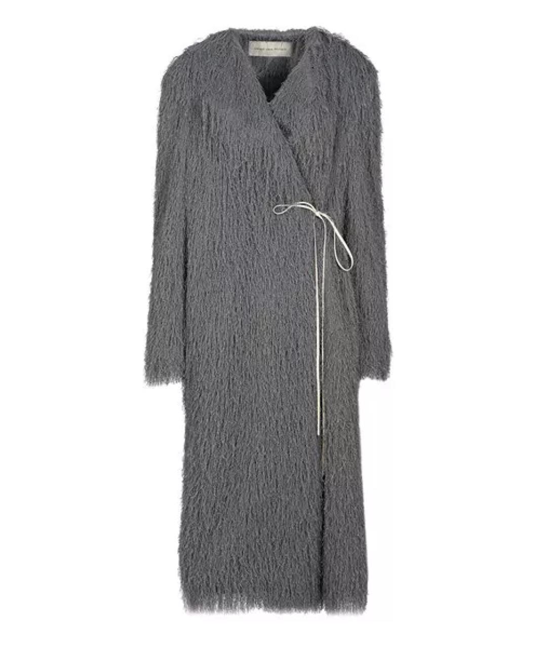 DRIES VAN NOTEN Серое полиэстеровое пальто, фото 1