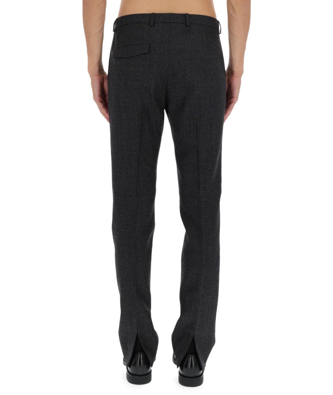 GUCCI Серые шерстяные повседневные брюки, фото 5