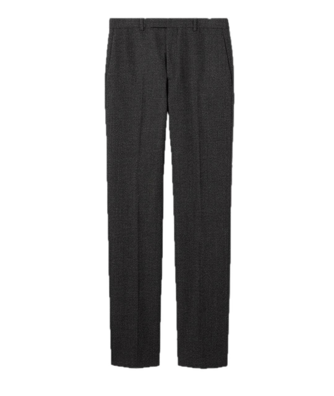 GUCCI Серые шерстяные повседневные брюки, фото 1