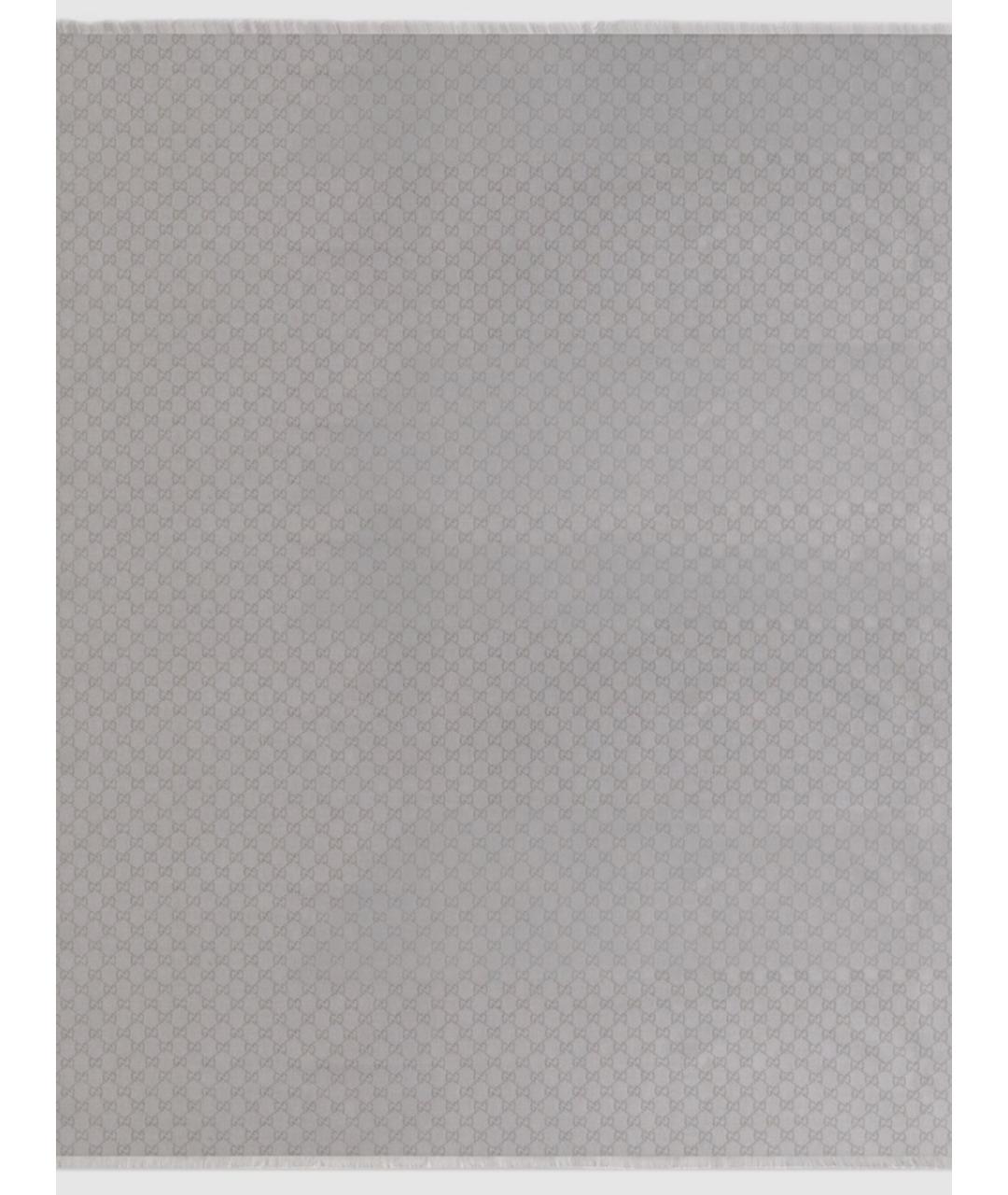 GUCCI Серый шерстяной платок, фото 3