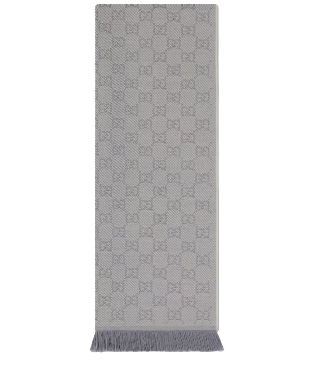 GUCCI Серый шерстяной шарф, фото 1