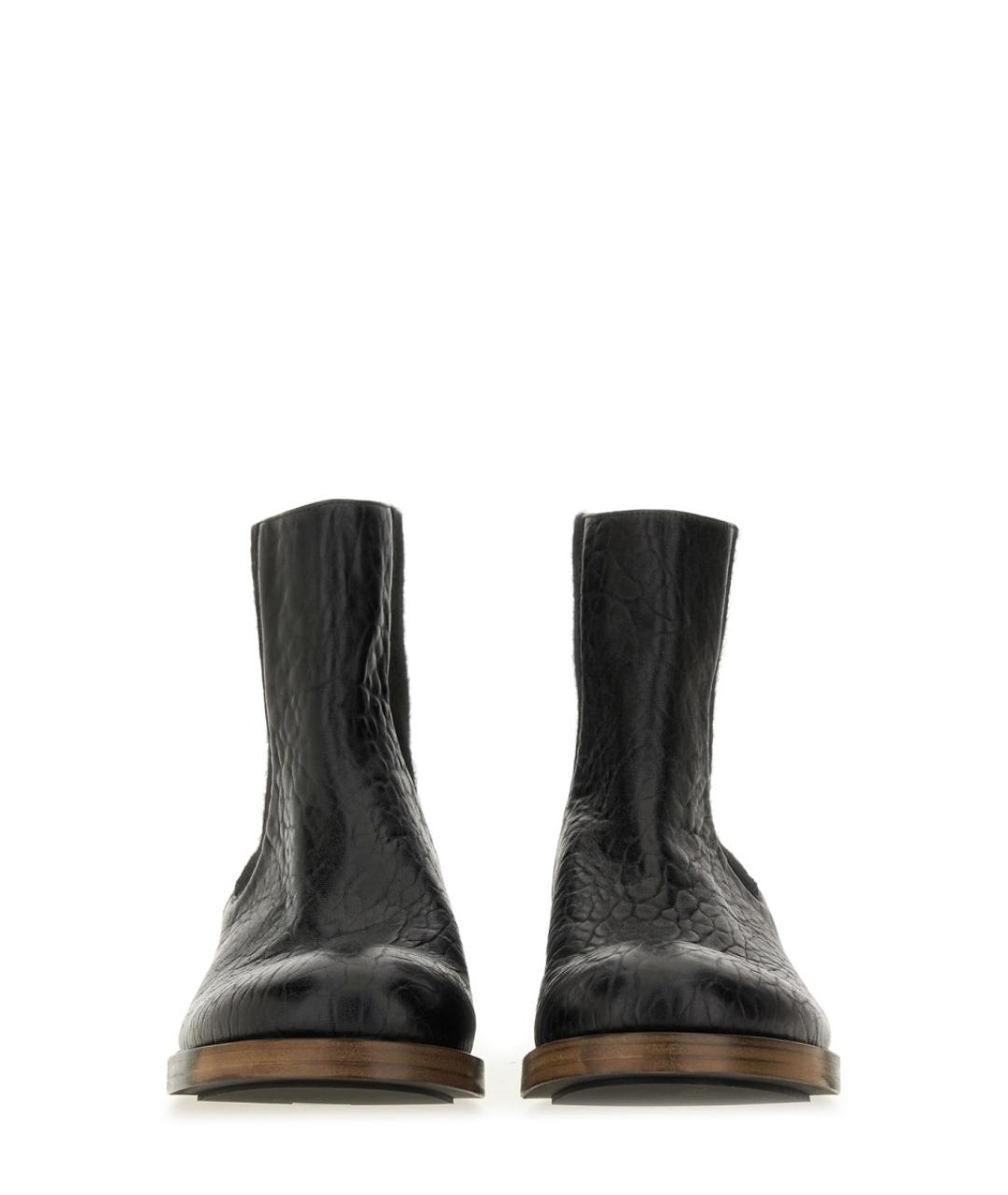 UMA WANG Черные кожаные высокие ботинки, фото 4