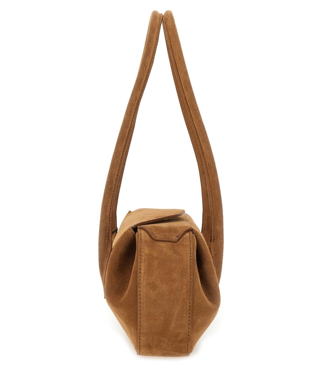 YUZEFI Коричневая замшевая сумка через плечо, фото 3