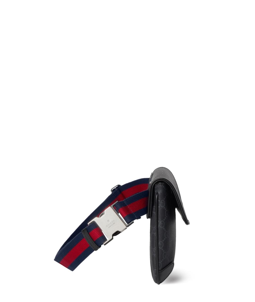 GUCCI Черная поясная сумка из искусственной кожи, фото 4