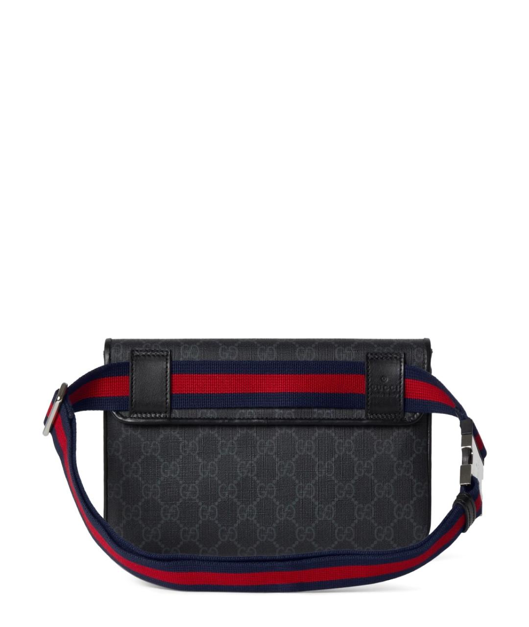 GUCCI Черная поясная сумка из искусственной кожи, фото 2