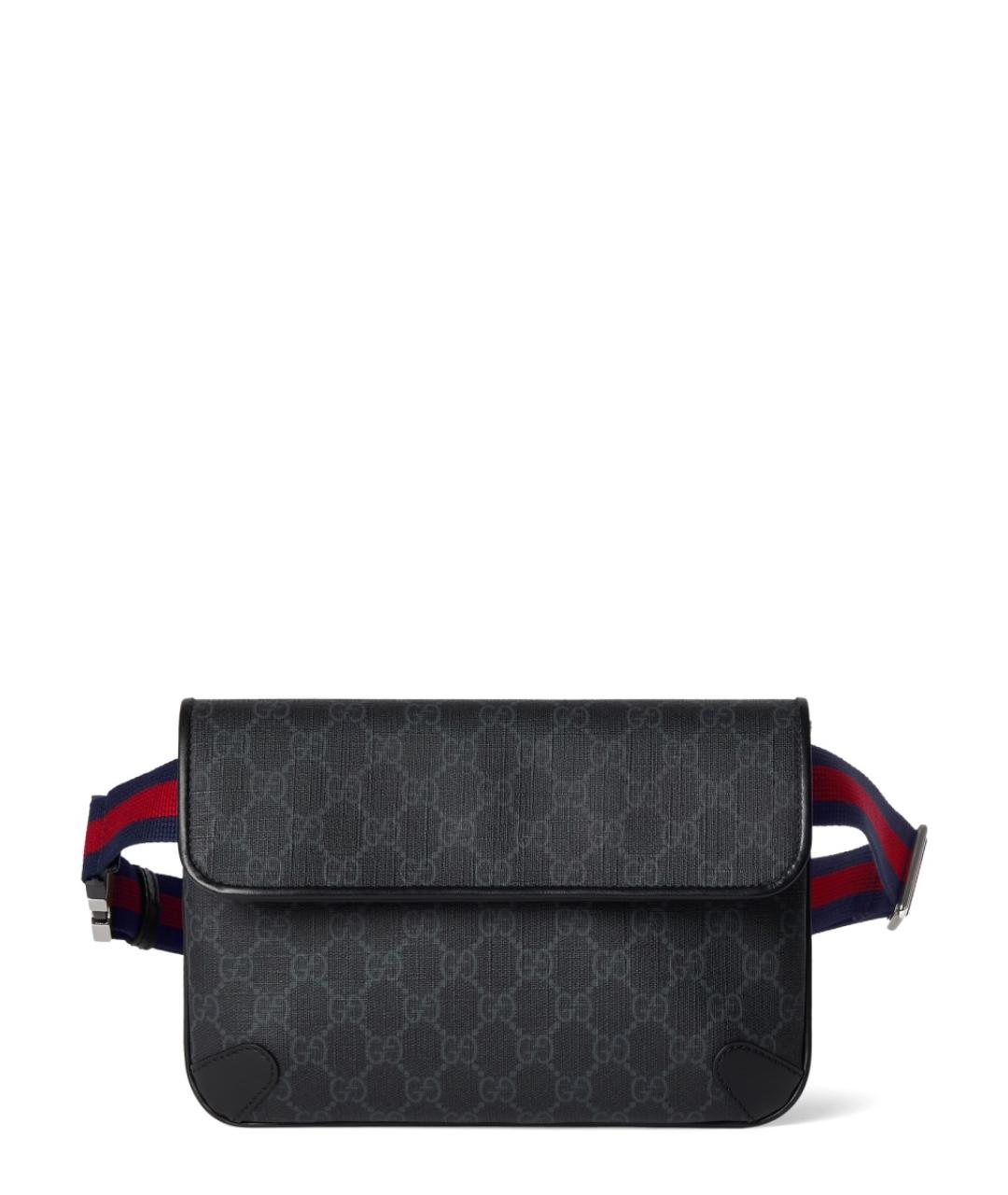 GUCCI Черная поясная сумка из искусственной кожи, фото 1