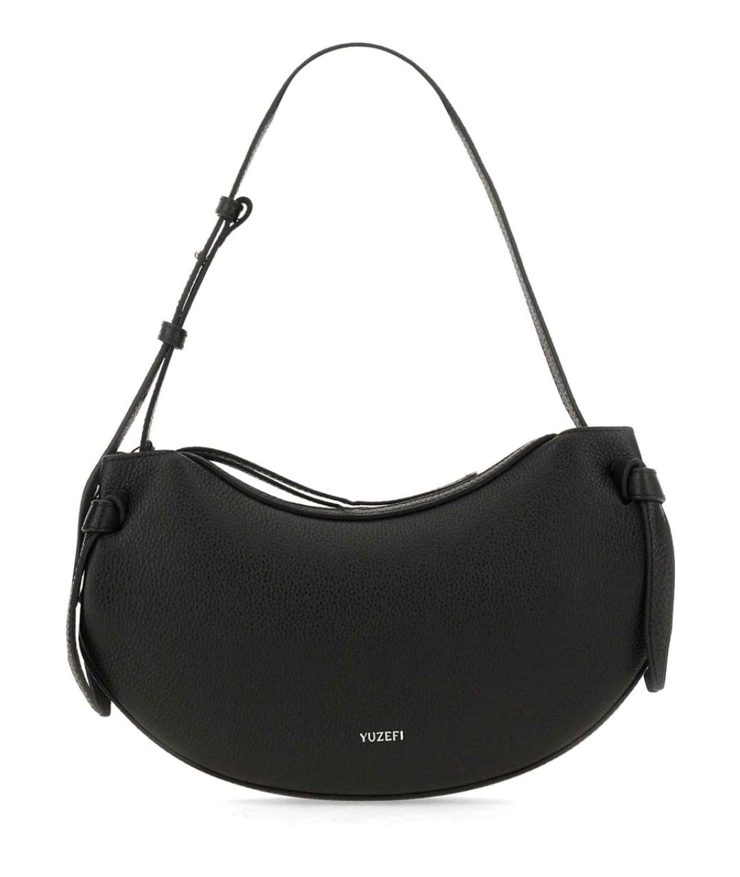 YUZEFI Черная кожаная сумка через плечо, фото 1