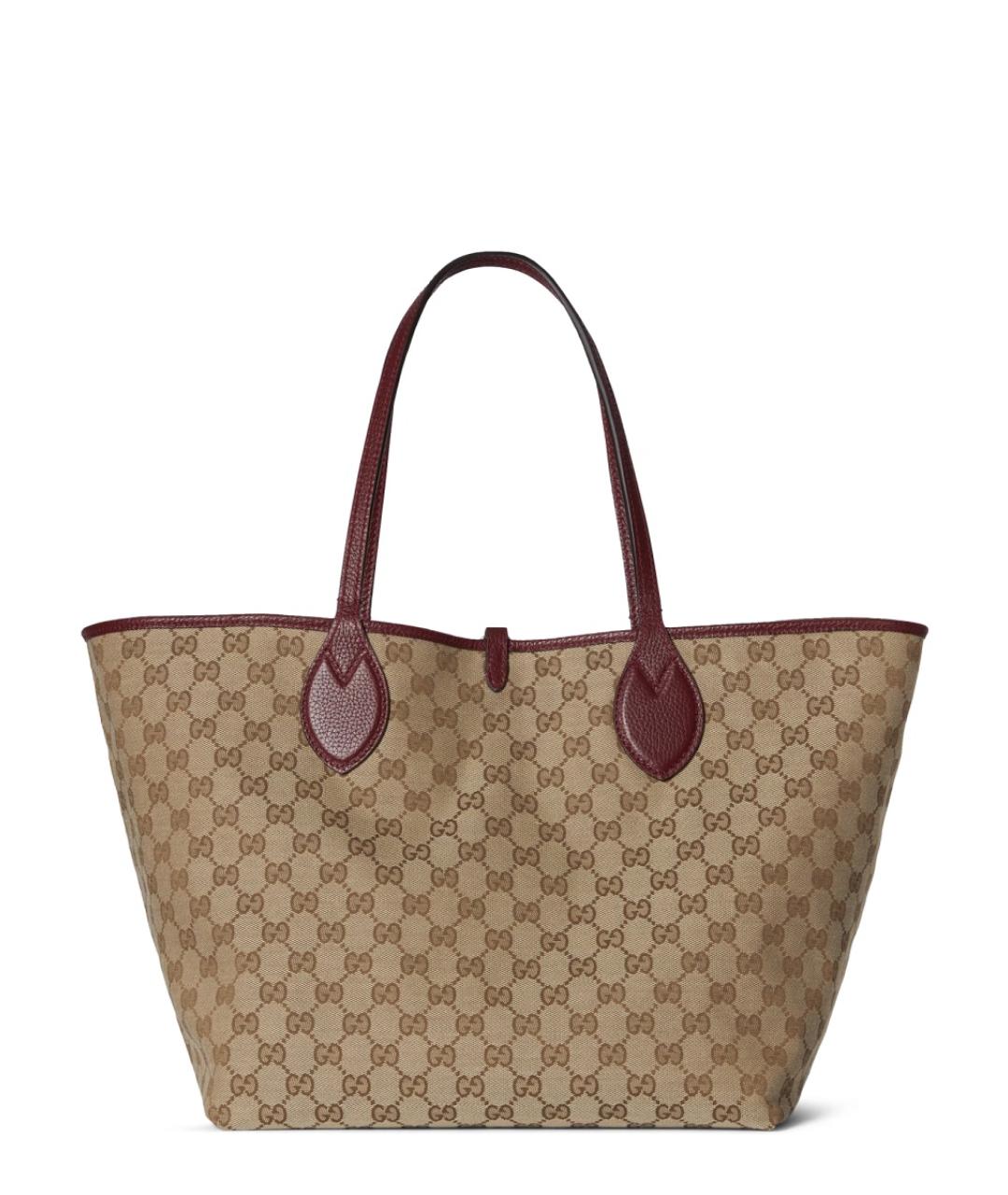 GUCCI Бордовая кожаная сумка тоут, фото 2