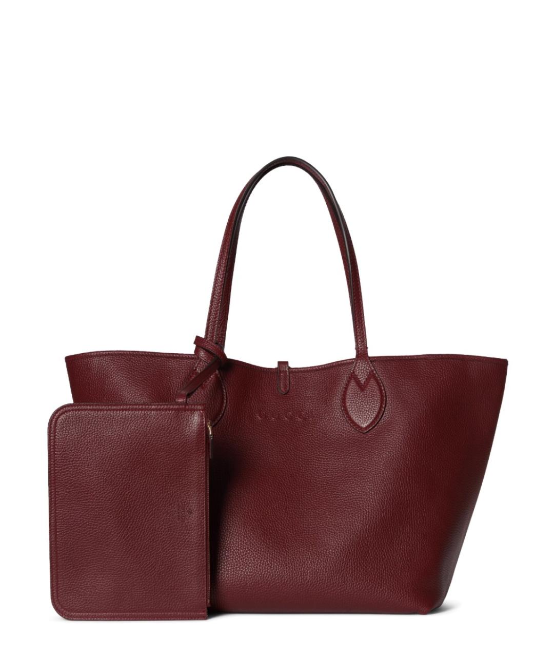 GUCCI Бордовая кожаная сумка тоут, фото 4