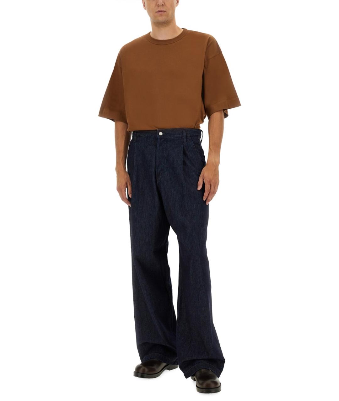 DRIES VAN NOTEN Коричневая хлопковая футболка, фото 2