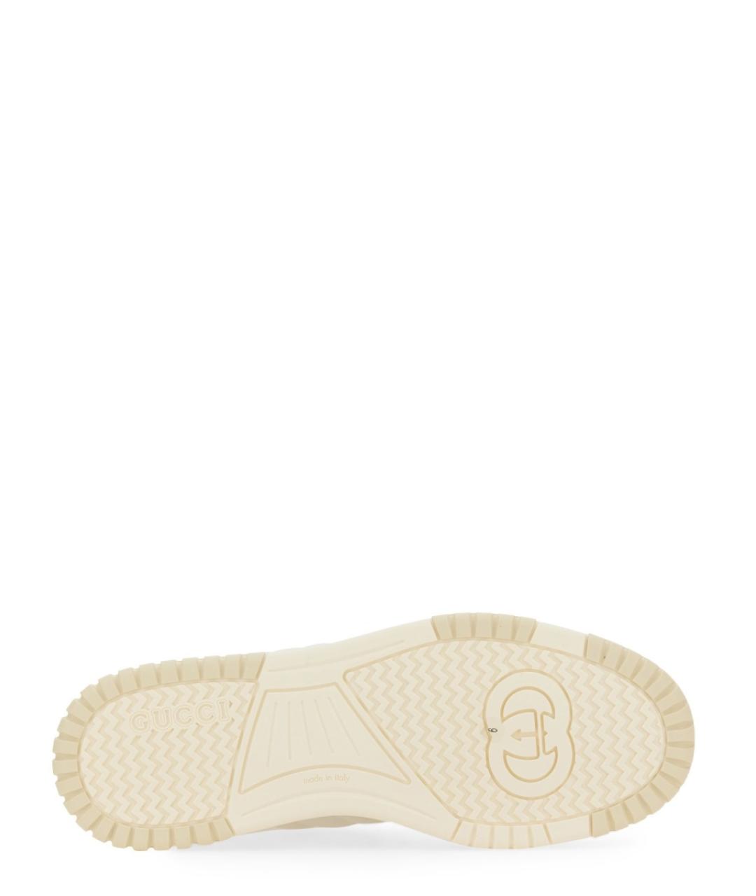 GUCCI Белые кожаные низкие кроссовки / кеды, фото 4