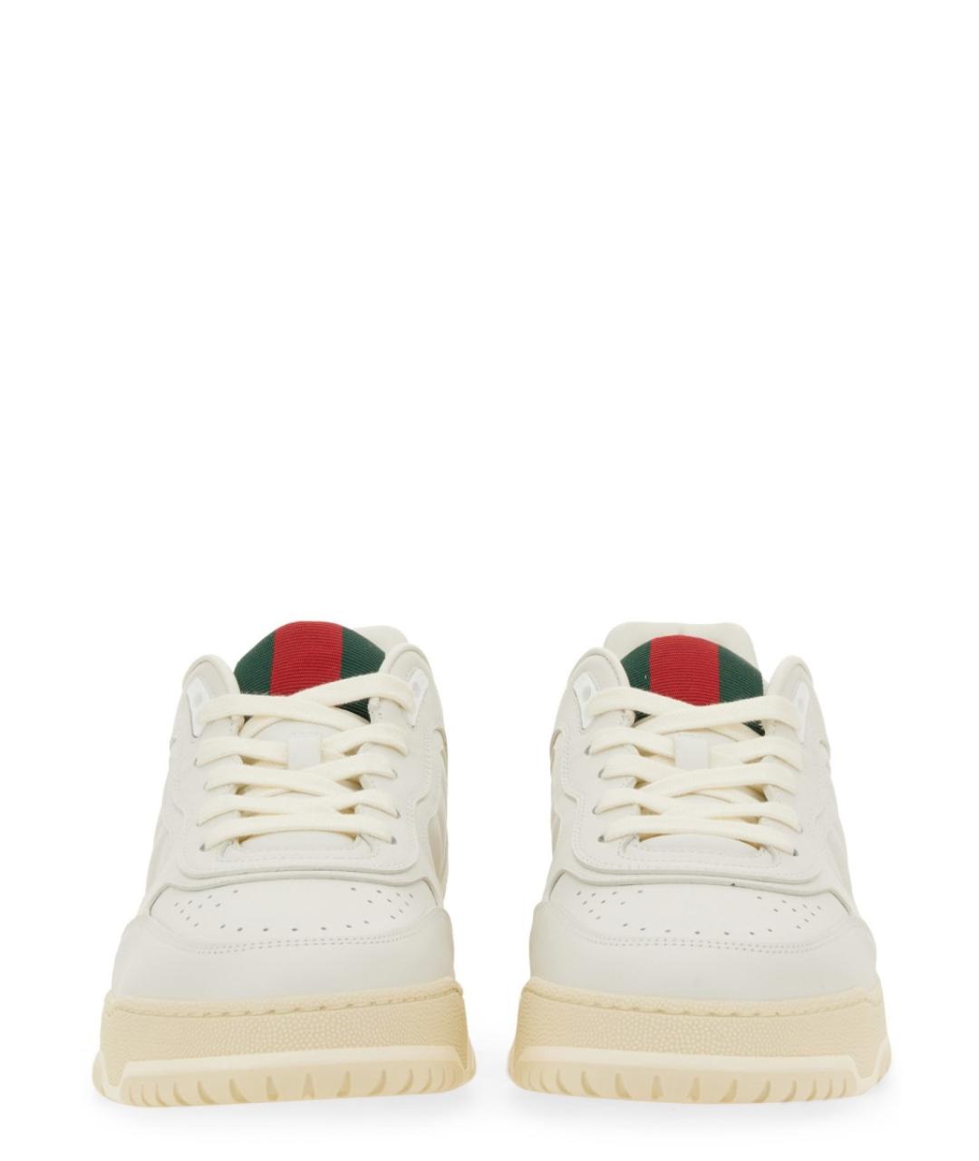 GUCCI Белые кожаные низкие кроссовки / кеды, фото 3