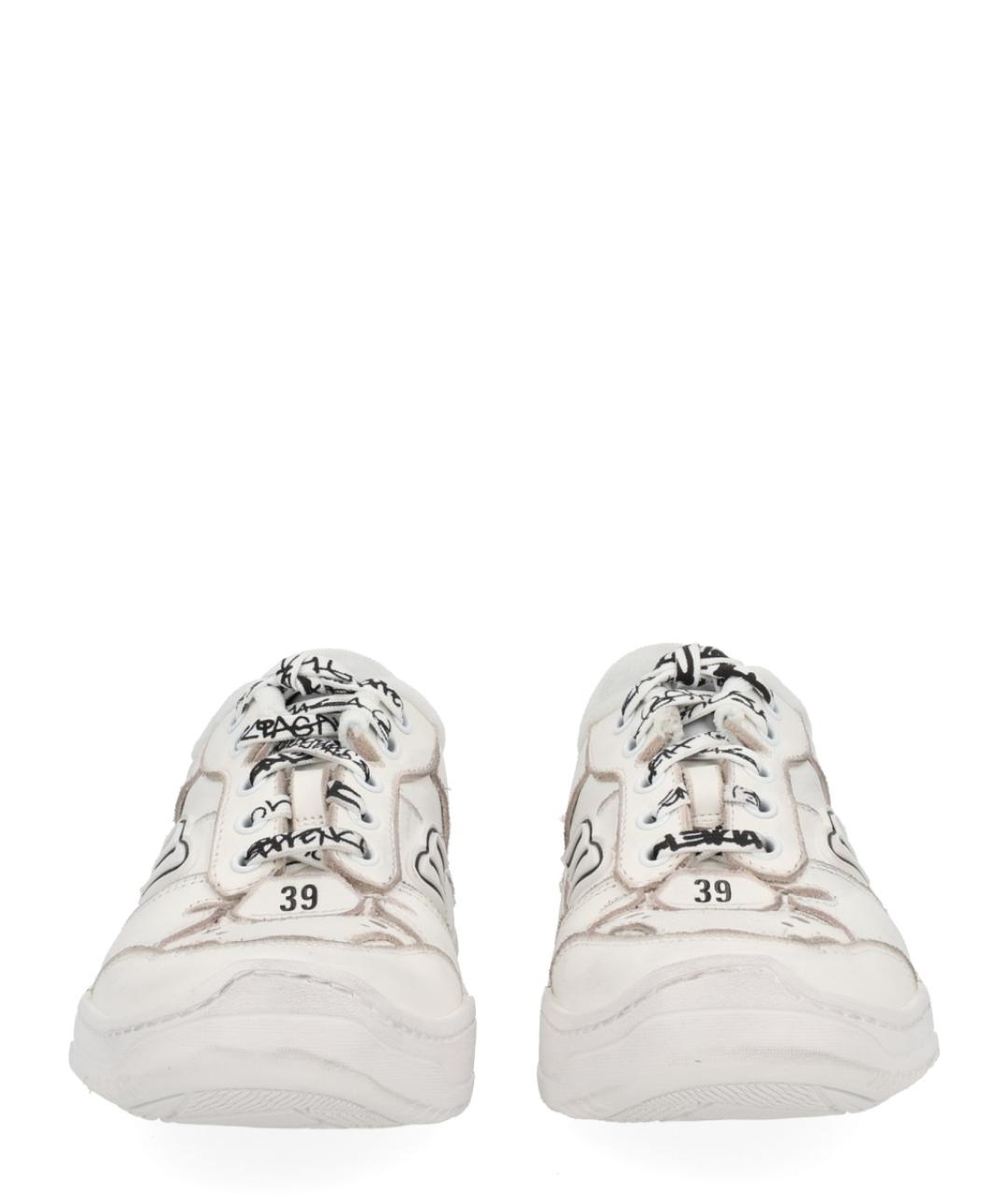 BALENCIAGA Белые кожаные кроссовки, фото 3