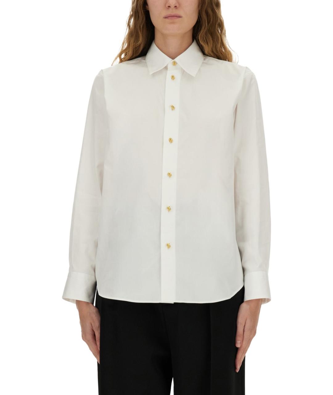 BOTTEGA VENETA Белая хлопковая рубашка, фото 4