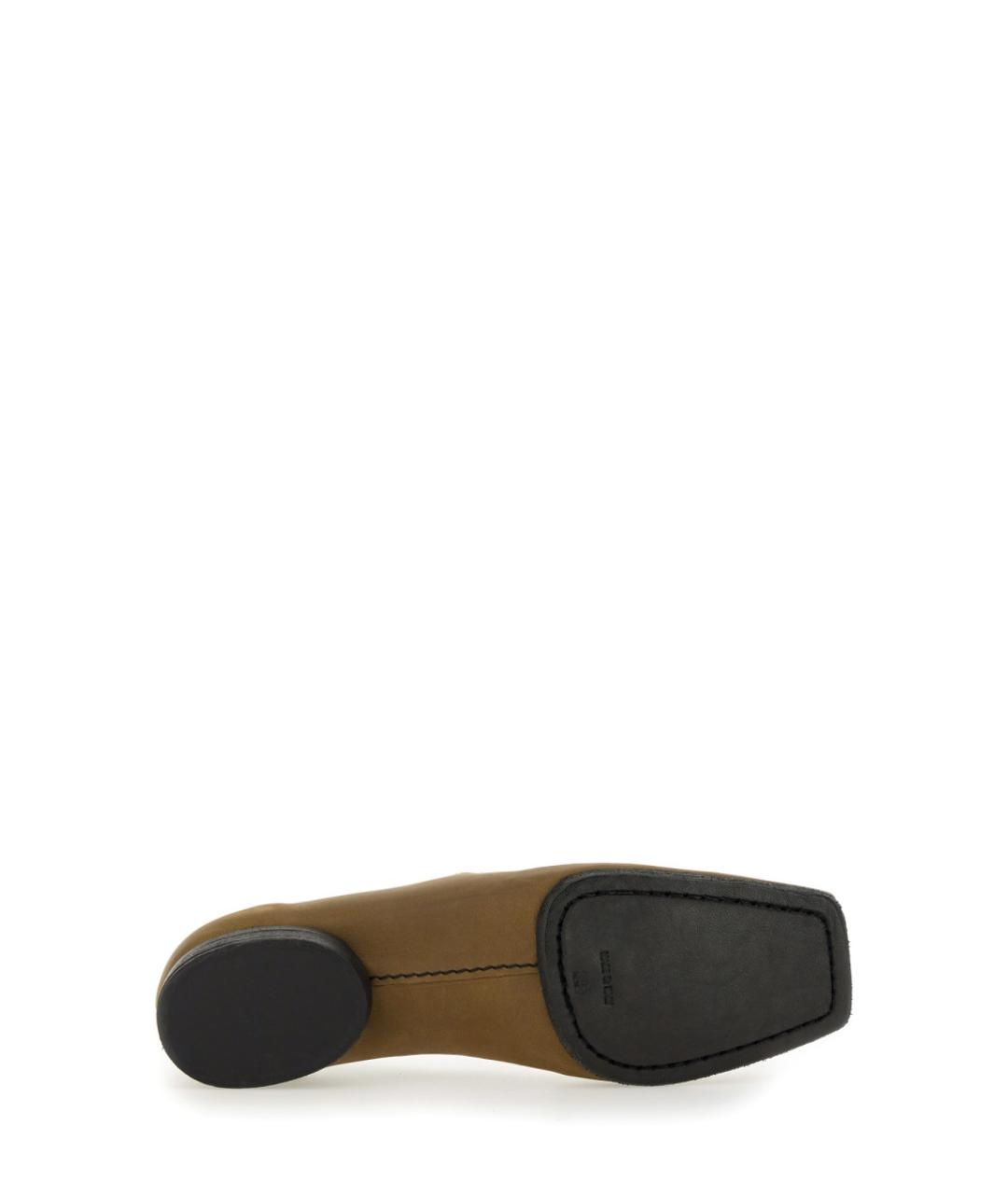 UMA WANG Коричневые кожаные балетки, фото 5