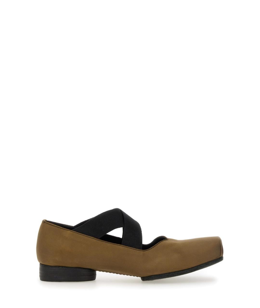 UMA WANG Коричневые кожаные балетки, фото 1