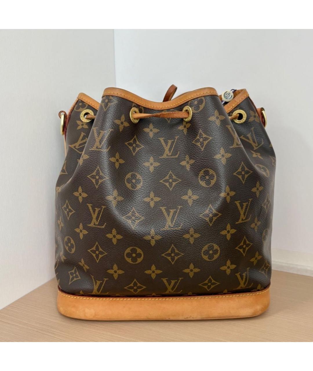 LOUIS VUITTON Коричневая кожаная сумка тоут, фото 8