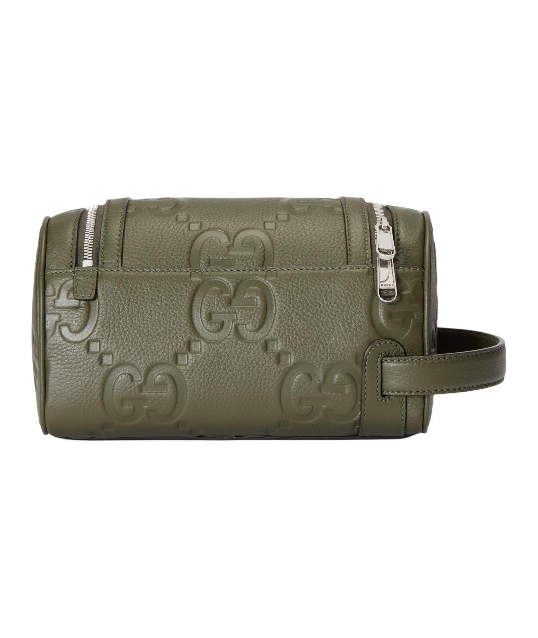 GUCCI Зеленая кожаная косметичка, фото 4