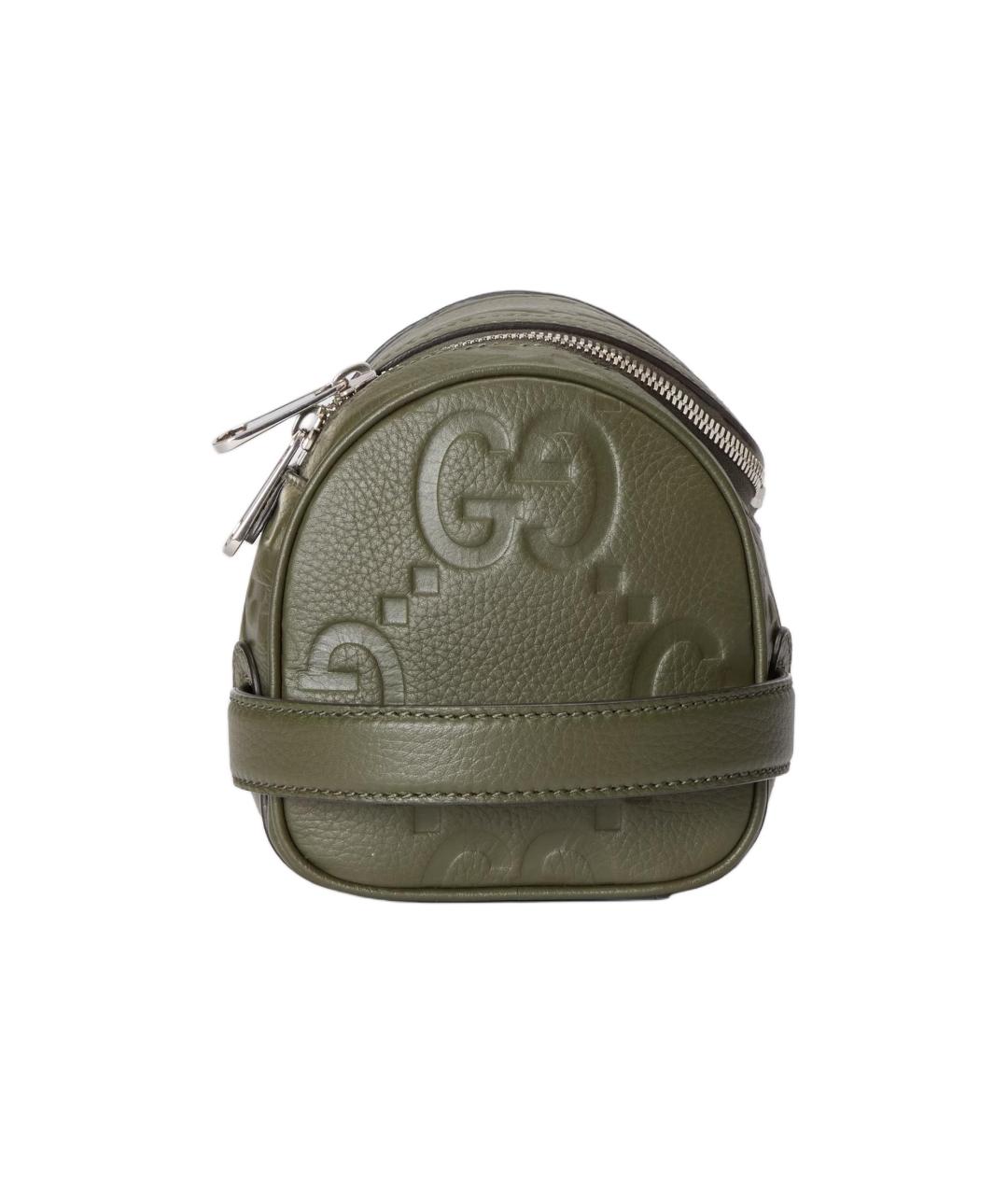 GUCCI Зеленая кожаная косметичка, фото 3
