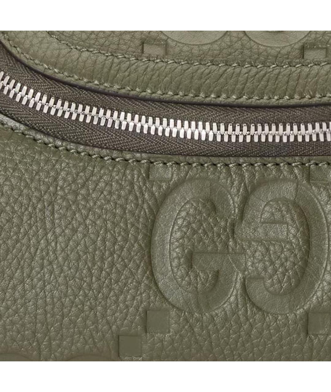 GUCCI Зеленая кожаная косметичка, фото 8