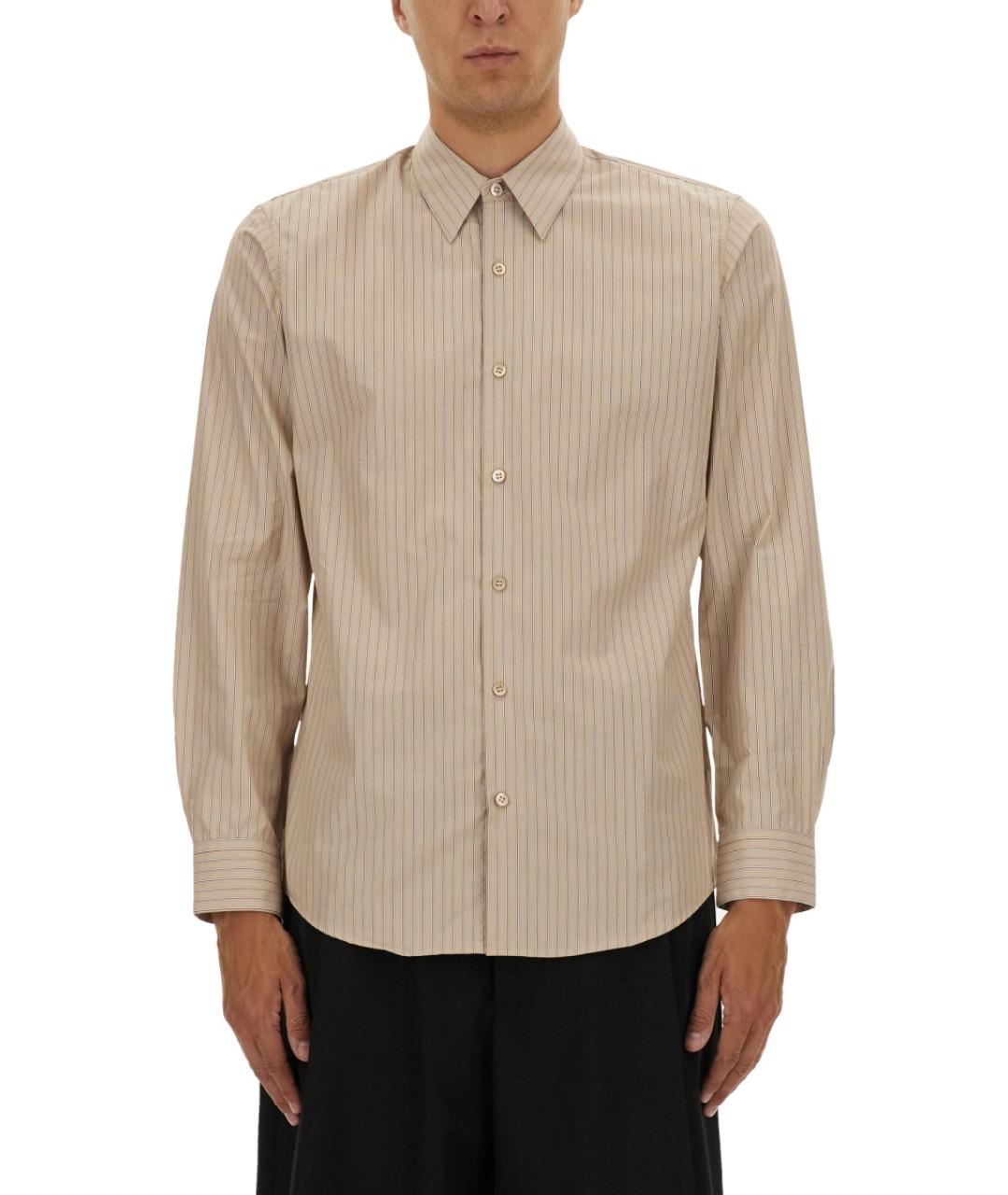 DRIES VAN NOTEN Бежевая хлопковая кэжуал рубашка, фото 5