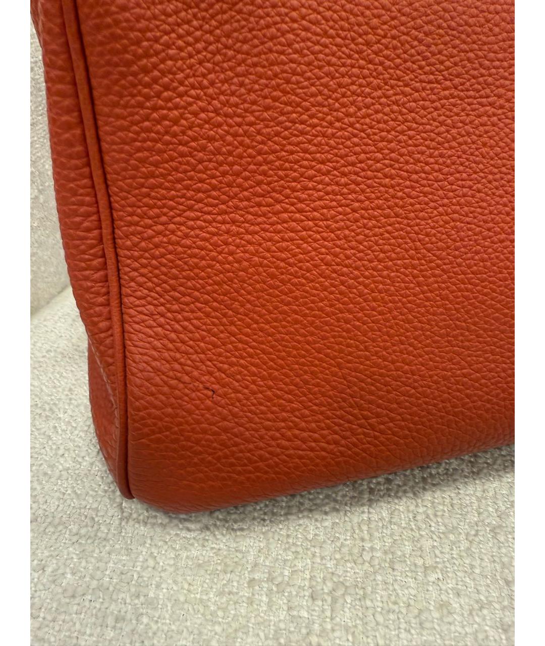 HERMES Красная кожаная сумка с короткими ручками, фото 5