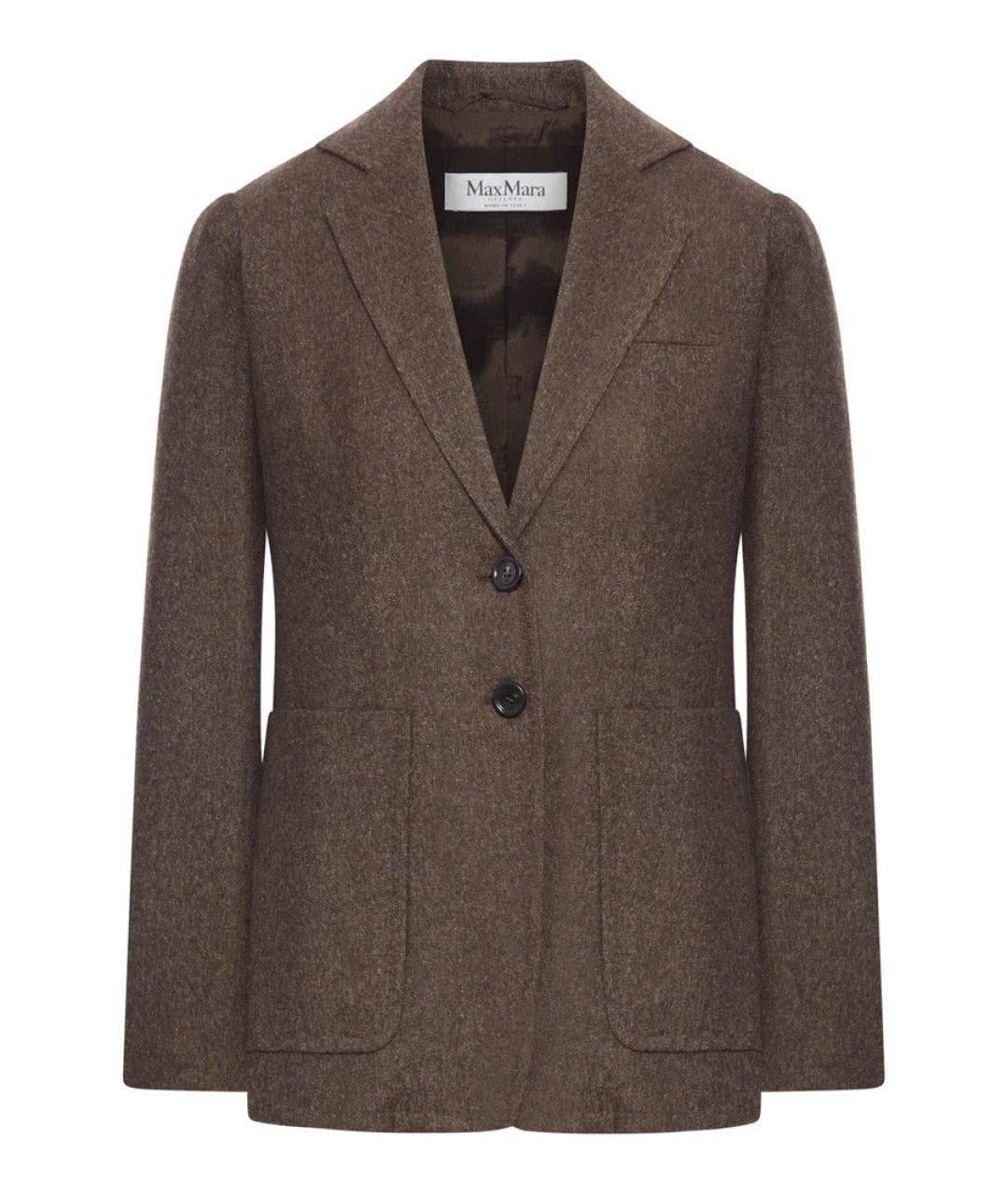 MAX MARA Коричневый шерстяной жакет/пиджак, фото 1