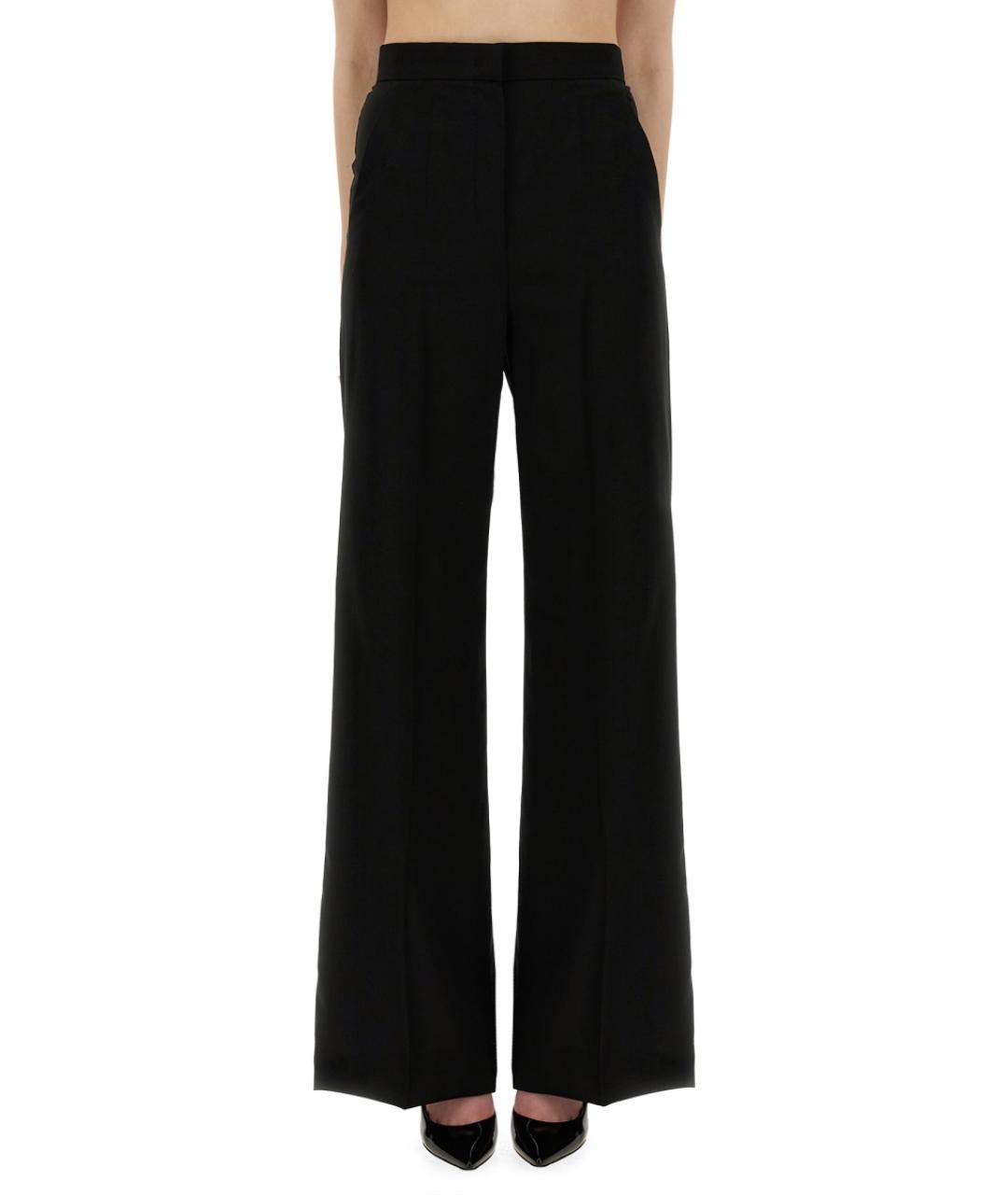 MAX MARA Черные шерстяные прямые брюки, фото 5