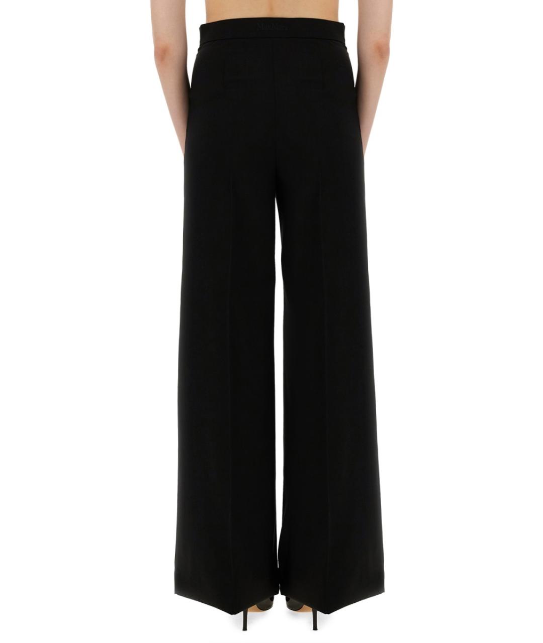 MAX MARA Черные шерстяные прямые брюки, фото 3
