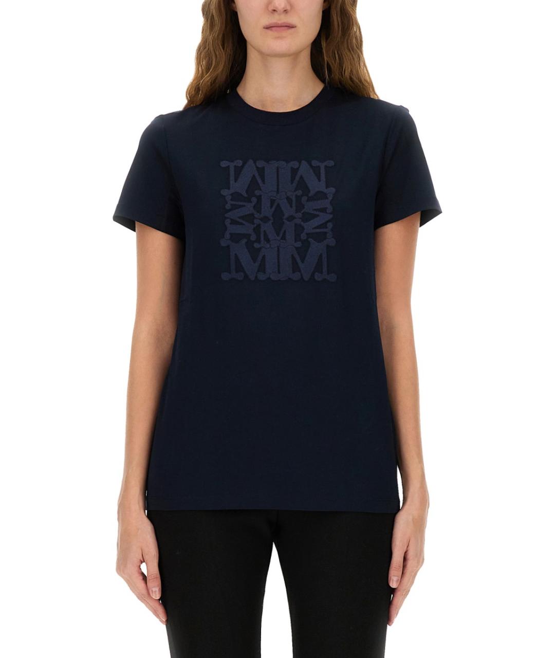 MAX MARA Синяя хлопковая футболка, фото 5