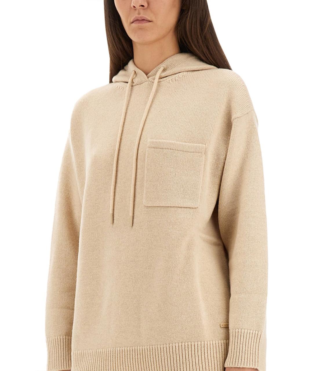 MAX MARA Бежевый шерстяной джемпер / свитер, фото 4