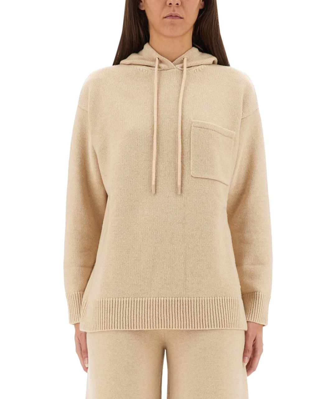 MAX MARA Бежевый шерстяной джемпер / свитер, фото 5