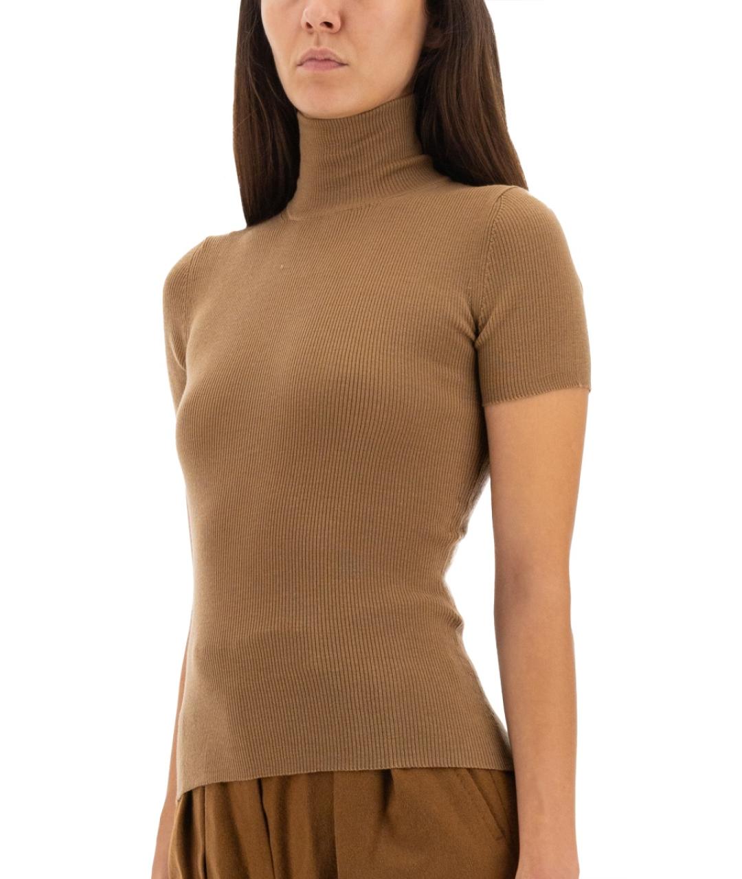 MAX MARA Бежевая шерстяная водолазка, фото 4