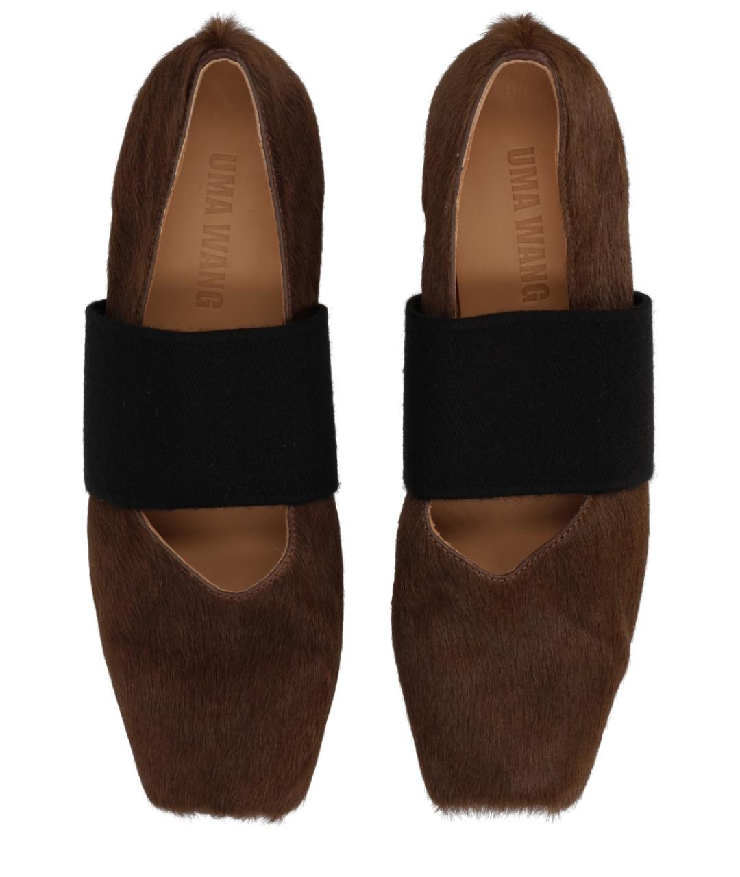 UMA WANG Серые кожаные балетки, фото 5