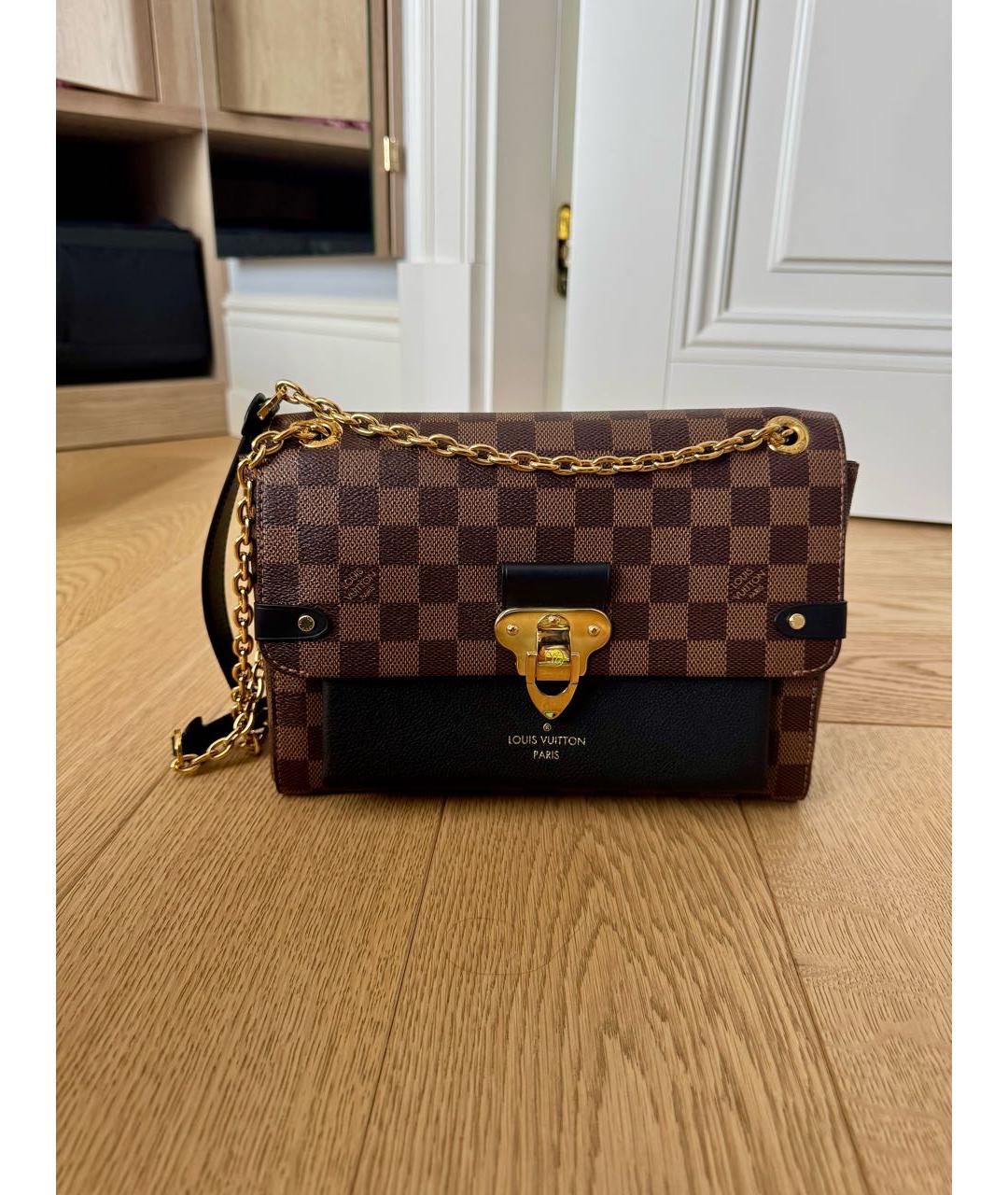LOUIS VUITTON Коричневая кожаная сумка через плечо, фото 5