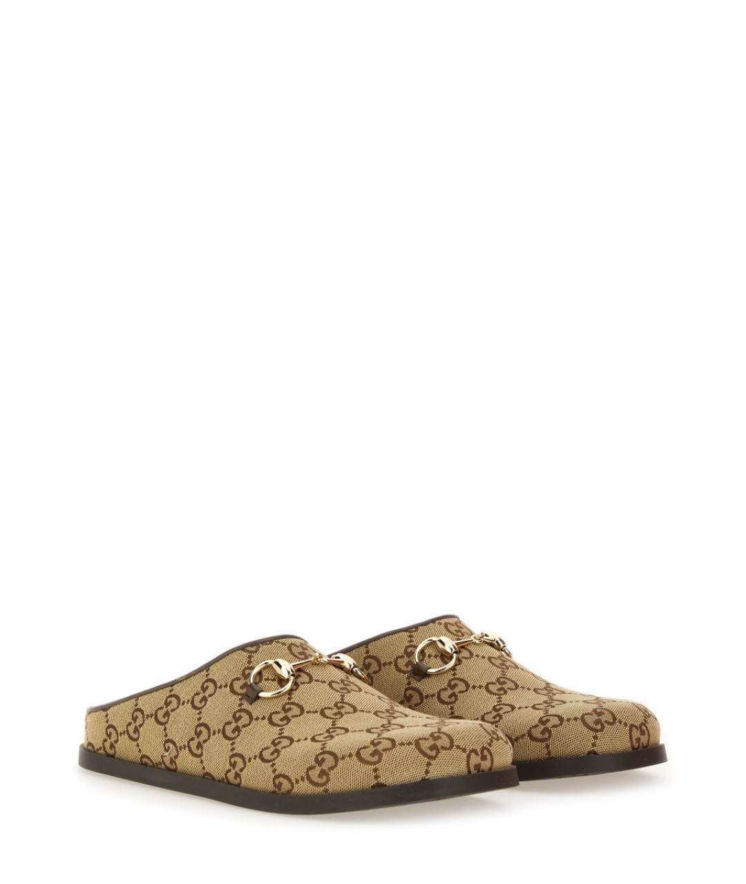 GUCCI Бежевые текстильные сандалии, фото 6