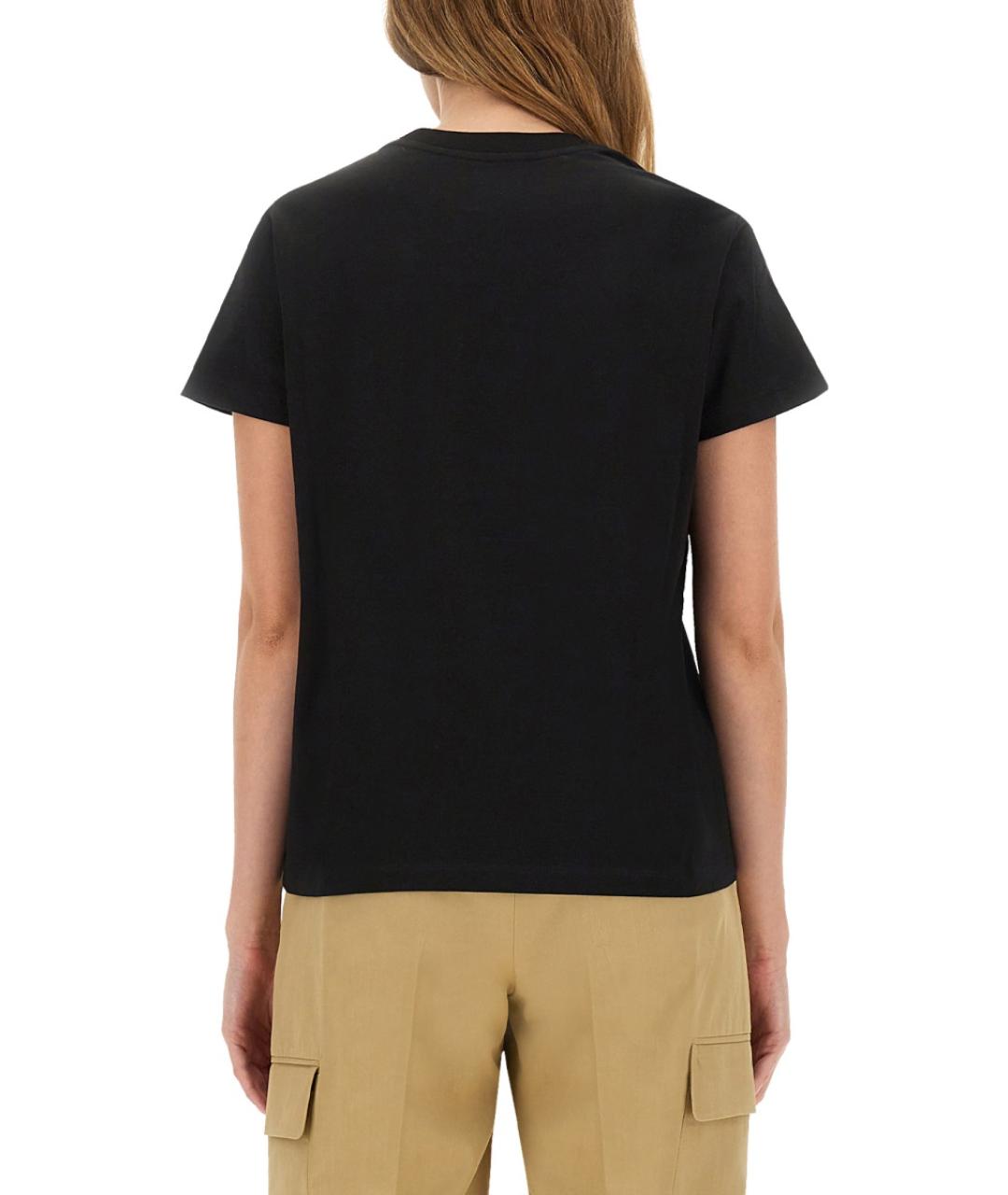 MONCLER Черная хлопковая футболка, фото 2