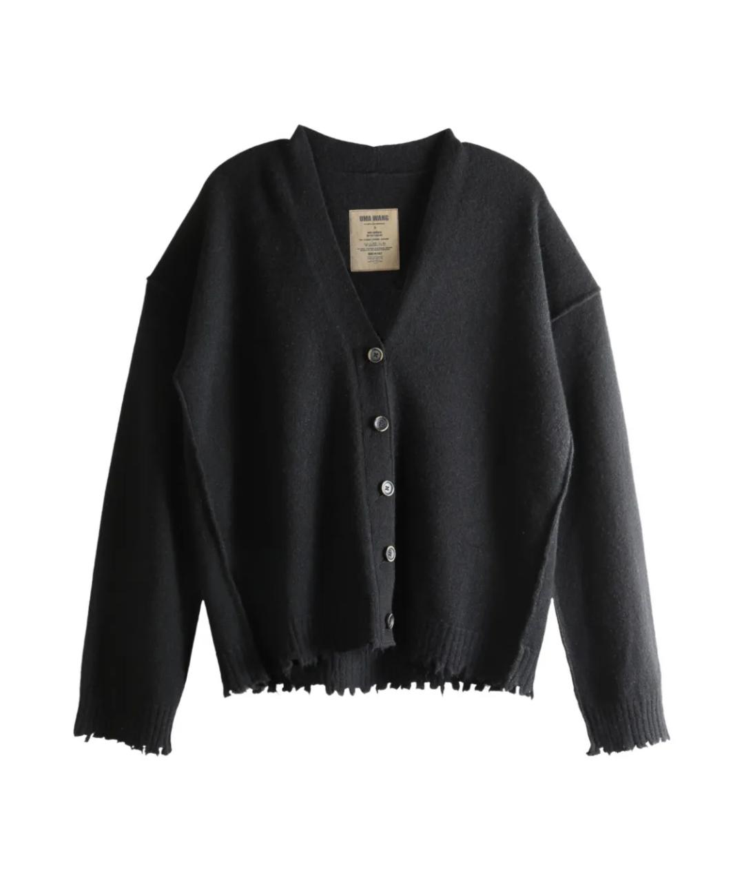 UMA WANG Черный кашемировый кардиган, фото 1