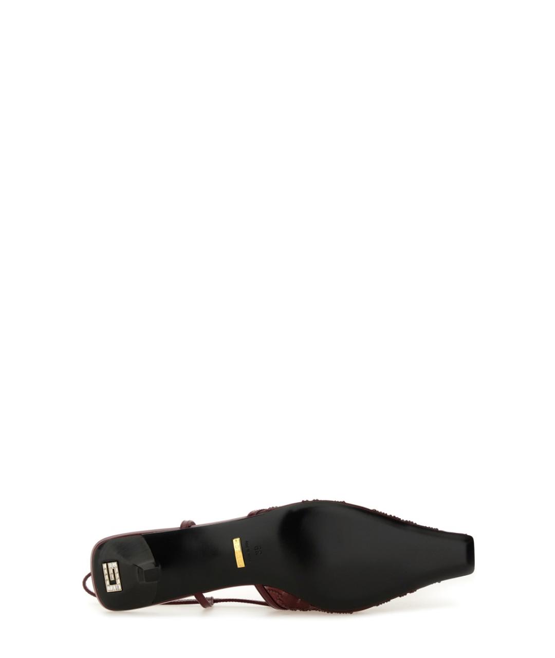 GUCCI Бордовые синтетические туфли, фото 5