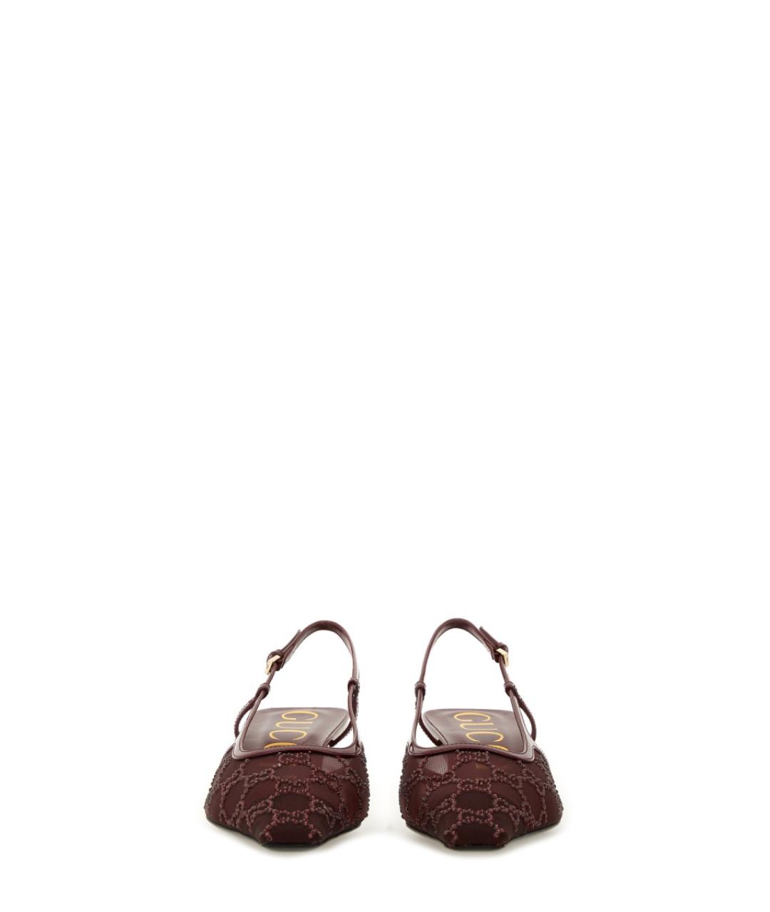 GUCCI Бордовые синтетические туфли, фото 4