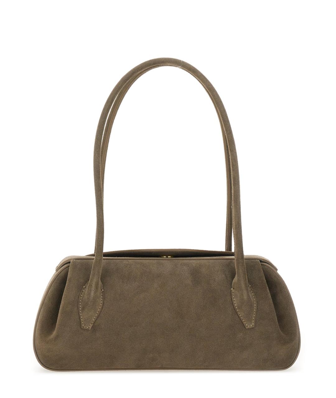 YUZEFI Серая кожаная сумка через плечо, фото 1