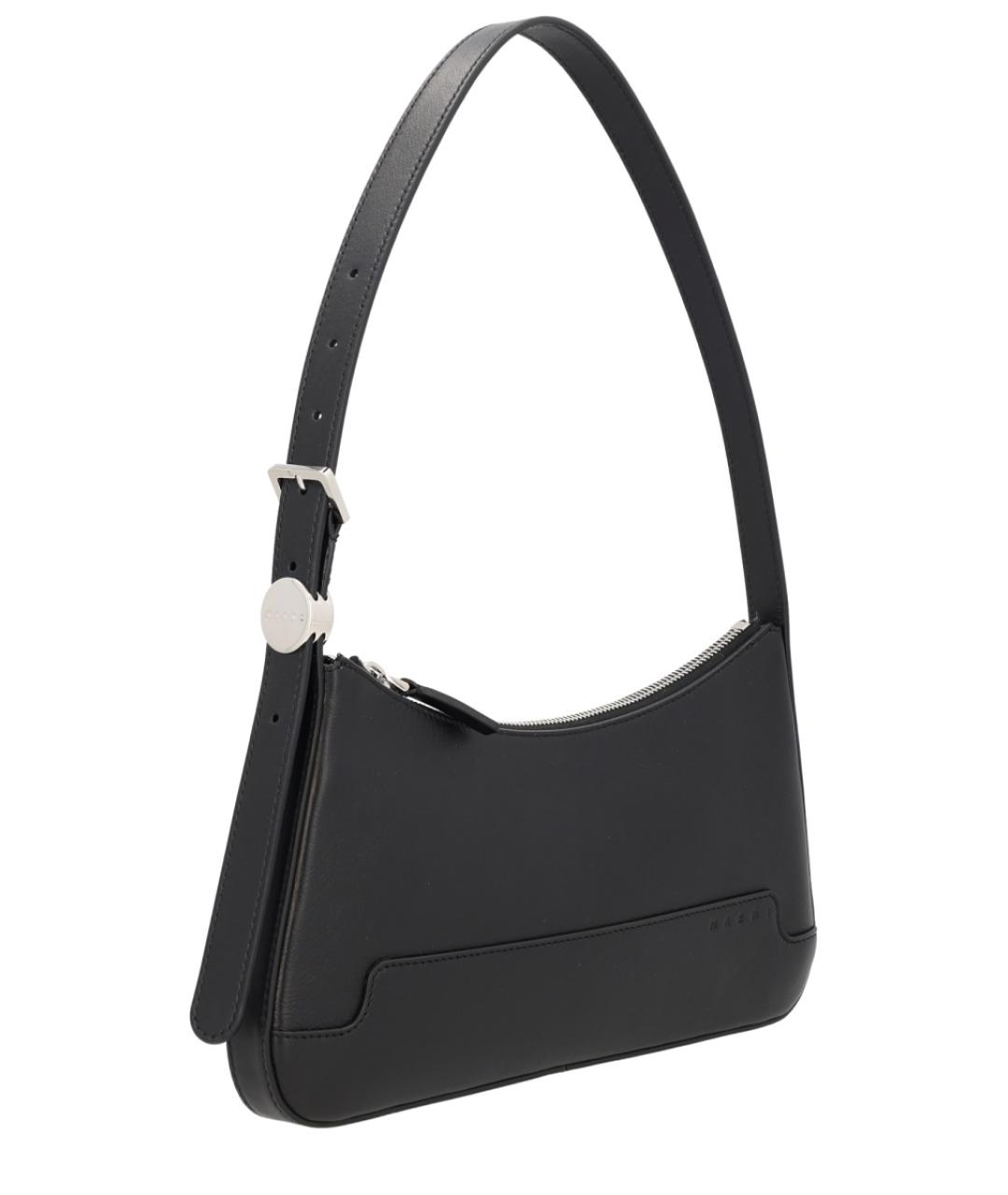 MARNI Черная кожаная сумка через плечо, фото 2