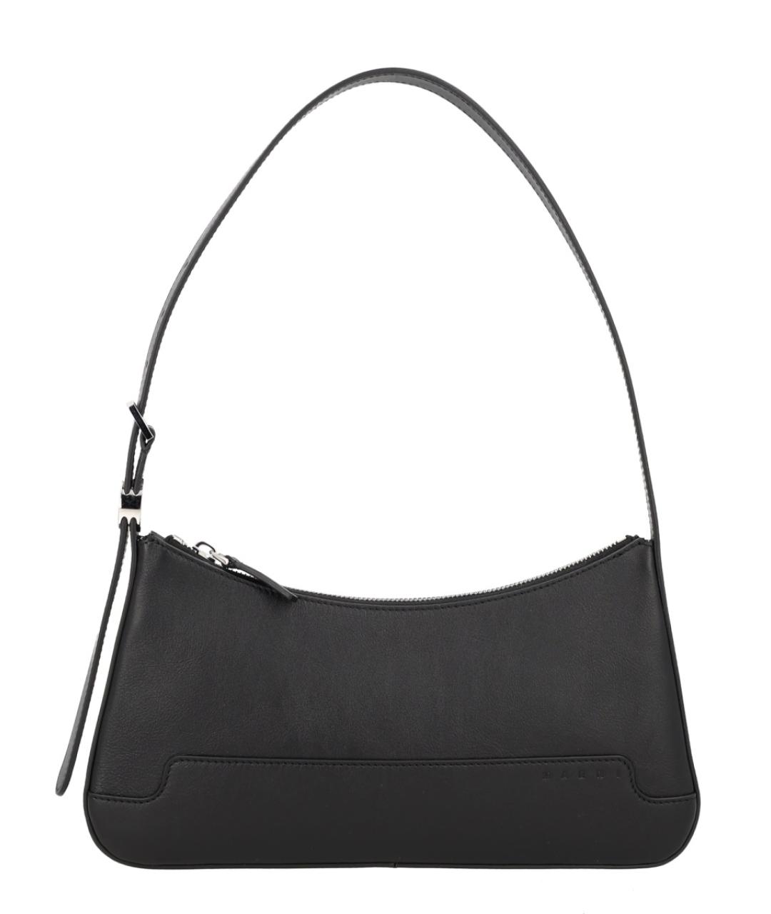 MARNI Черная кожаная сумка через плечо, фото 1