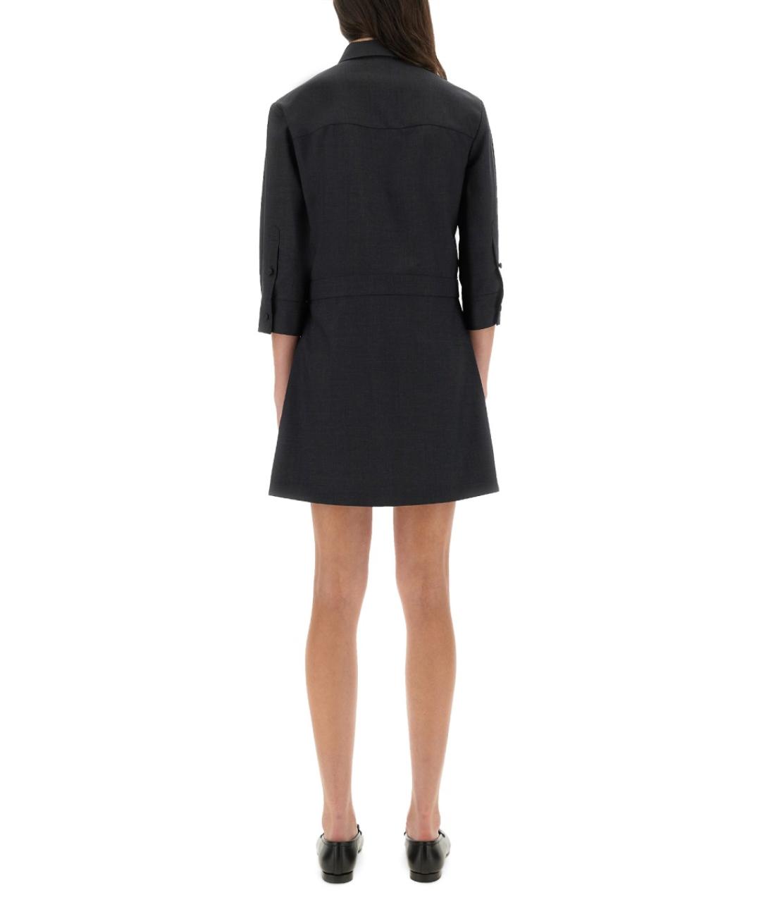 GUCCI Антрацитовое шерстяное повседневное платье, фото 4