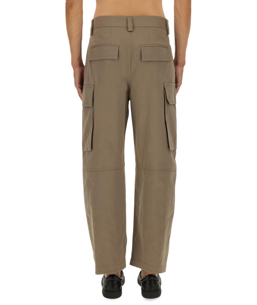 BOTTEGA VENETA Бежевые хлопковые повседневные брюки, фото 2