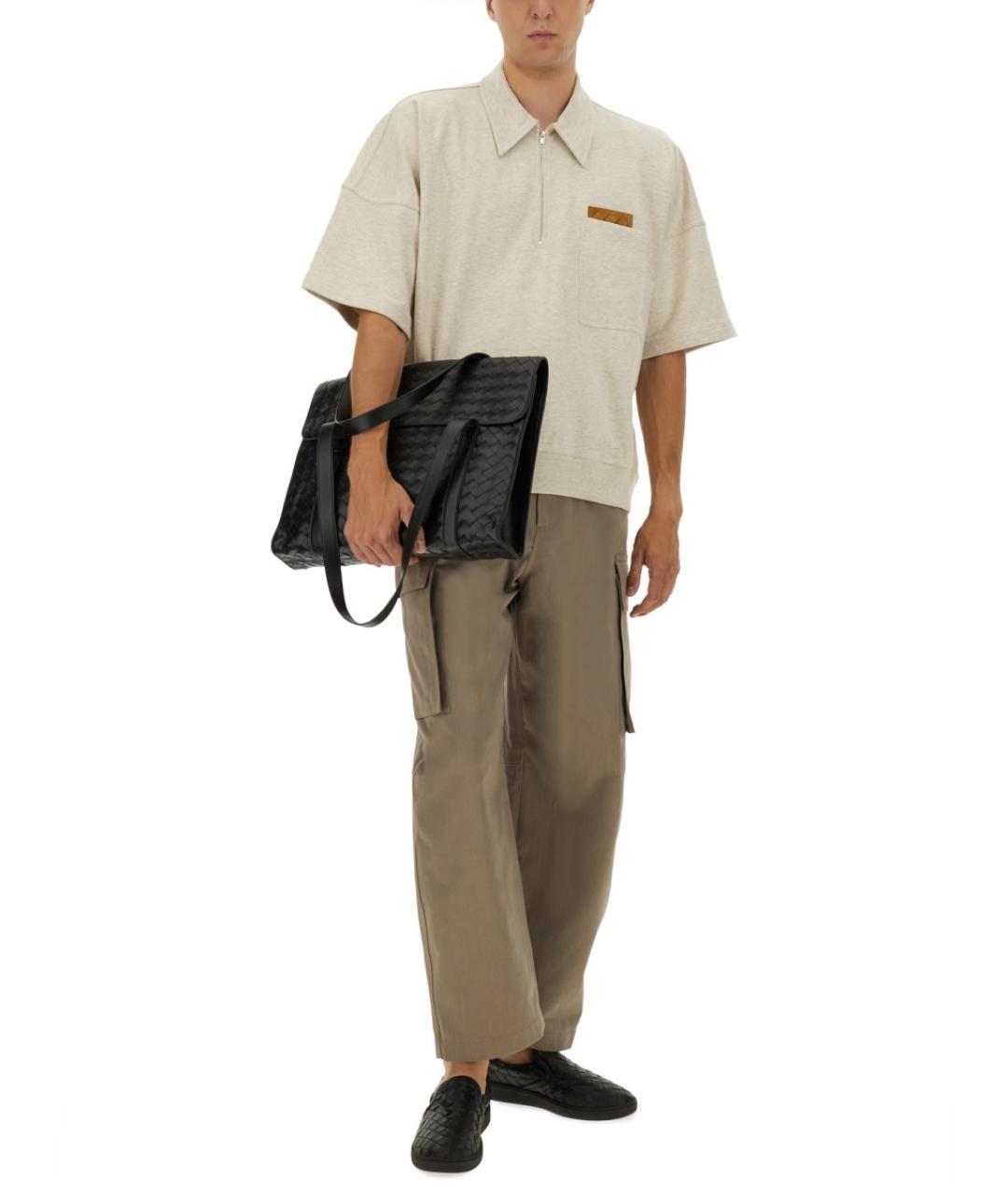 BOTTEGA VENETA Бежевые хлопковые повседневные брюки, фото 5